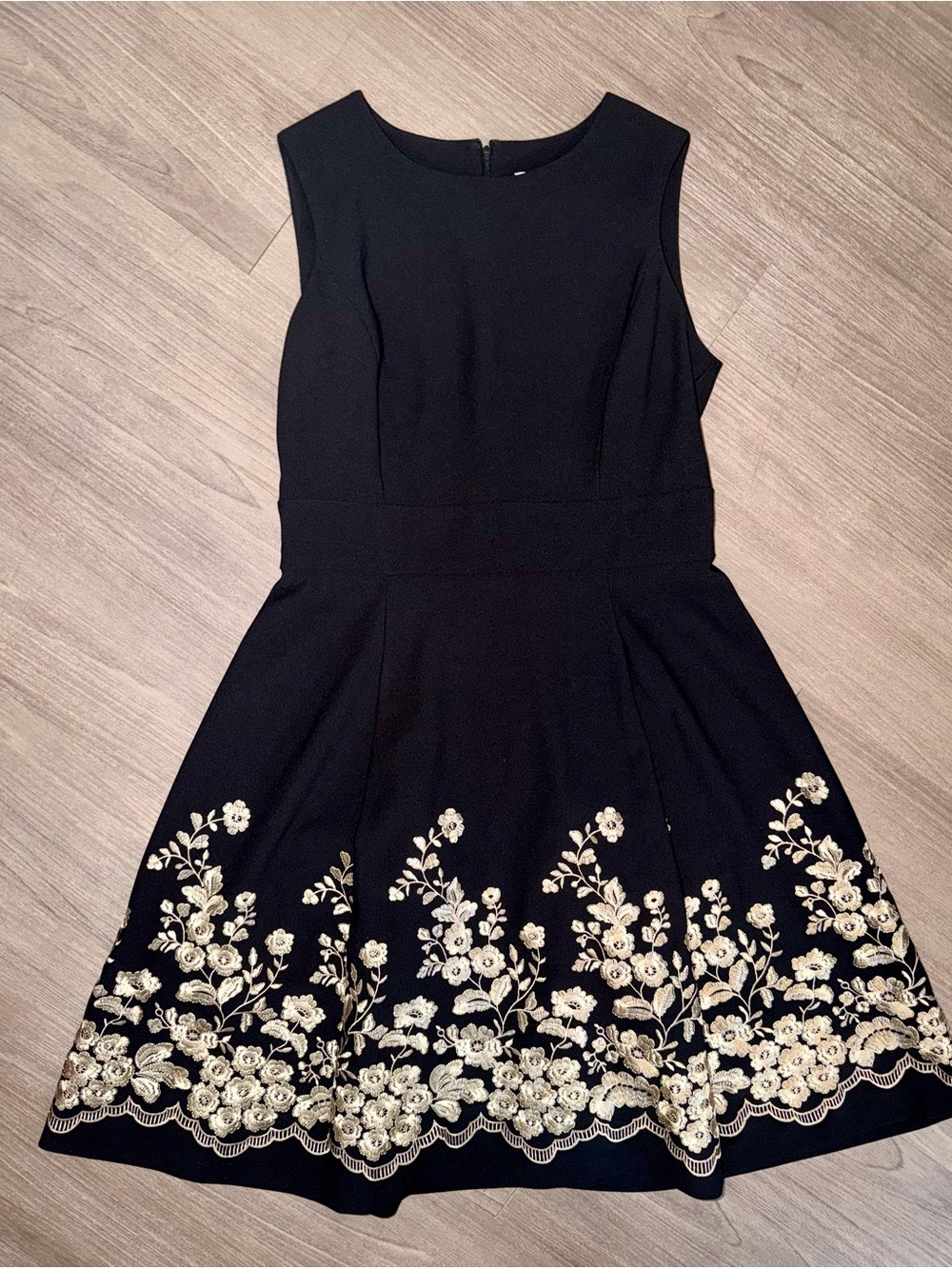 CALVIN KLEIN Sleeveless Embroidered Fit & Flare Dress